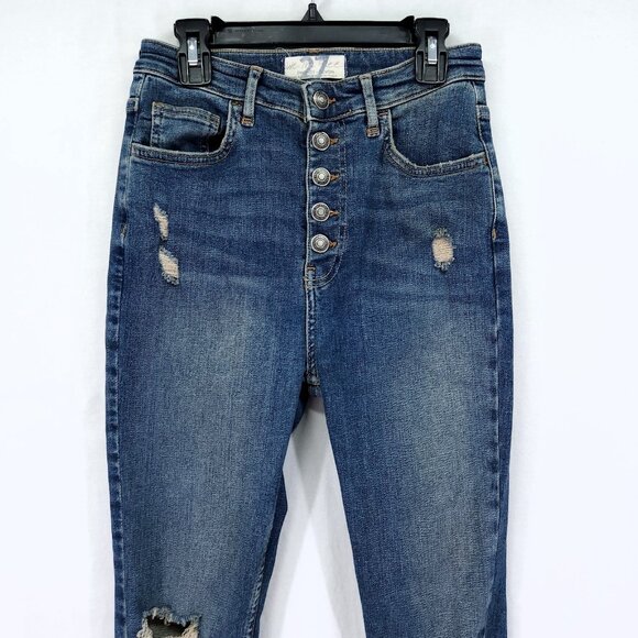 We the Free People Distress Jeans Women’s 27 Skinny Button Fly Cropped - Picture 9 of 13